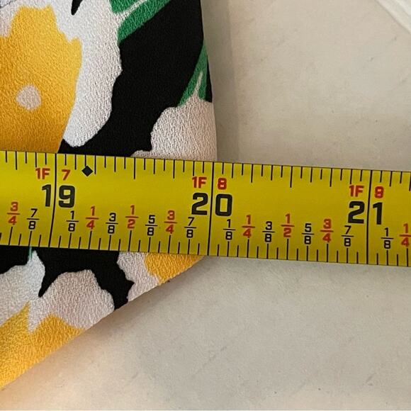 Diane Von Furstenberg Black Yellow Bold Floral BabyDoll Chic Dress NWT Size 14 - Picture 12 of 13